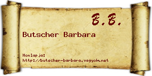 Butscher Barbara névjegykártya